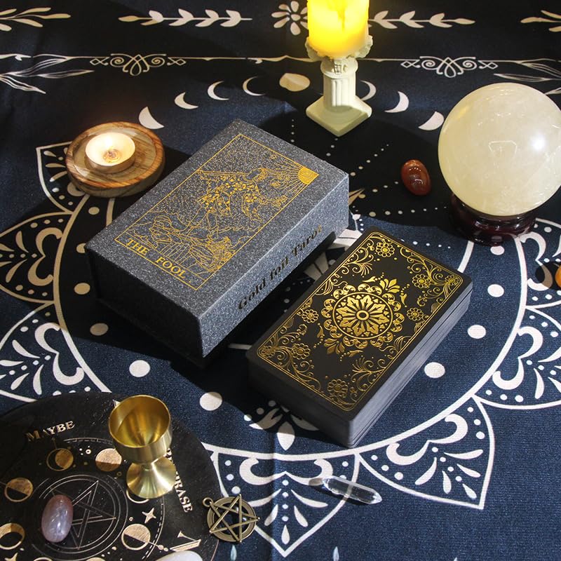 PATPAT 78 Sheet Tarot Cards with 2 Collectible Cards Luxury Golden Embossing Creative Tarot Decks with Guide Book Starters Tarrot Cards PET Waterproof Anti-Wrinkle Tarot Decks Tarot Cards Gift Set PATPAT 78 Sheet Tarot Cards with 2 Collectible Cards Luxury Golden Embossing Creative Tarot Decks with Guide Book Starters Tarrot Cards PET Waterproof Anti-Wrinkle Tarot Decks Tarot Cards Gift Set